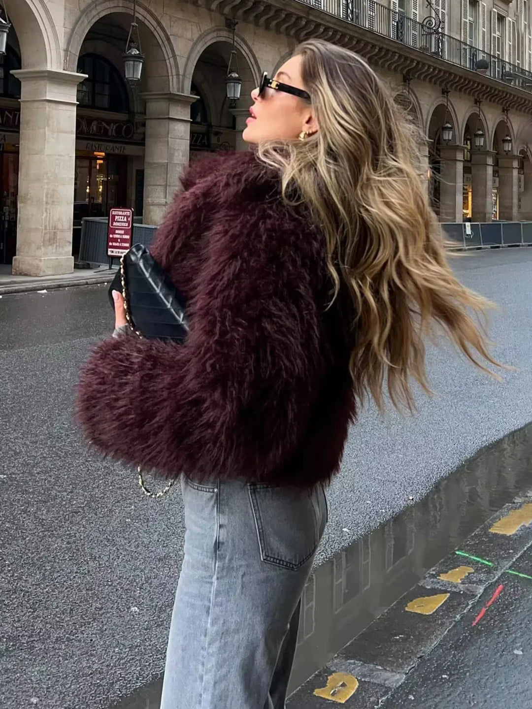 Solid Faux Fur Winterjas