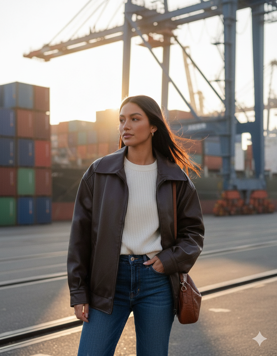 Sophia Oversized Leren Jas