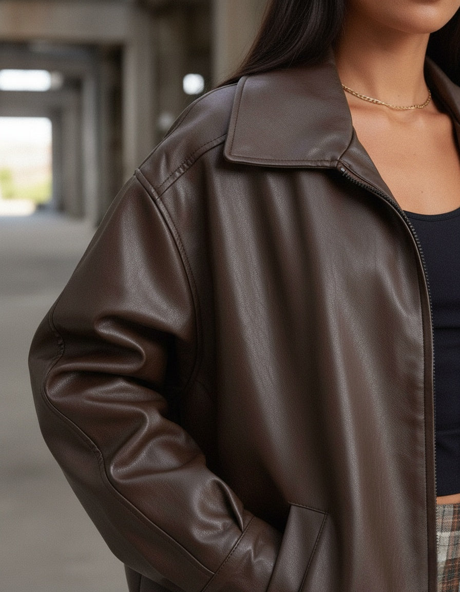 Sophia Oversized Leren Jas