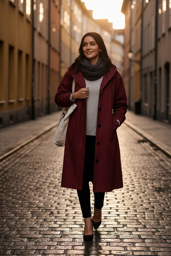 Ruby Trenchcoat met capuchon