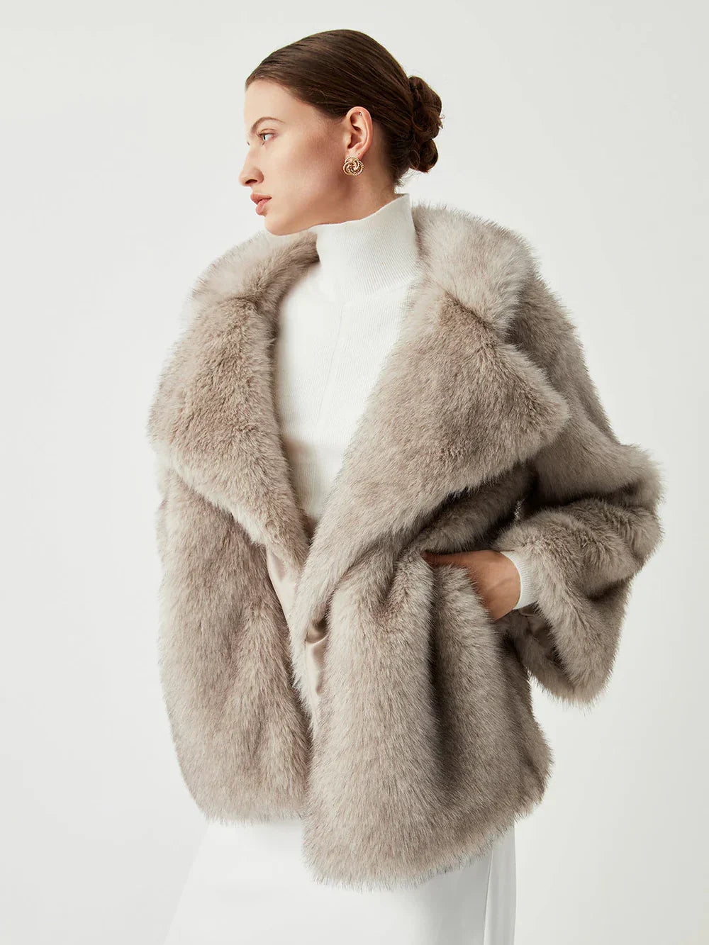 Solid Faux Fur Winterjas