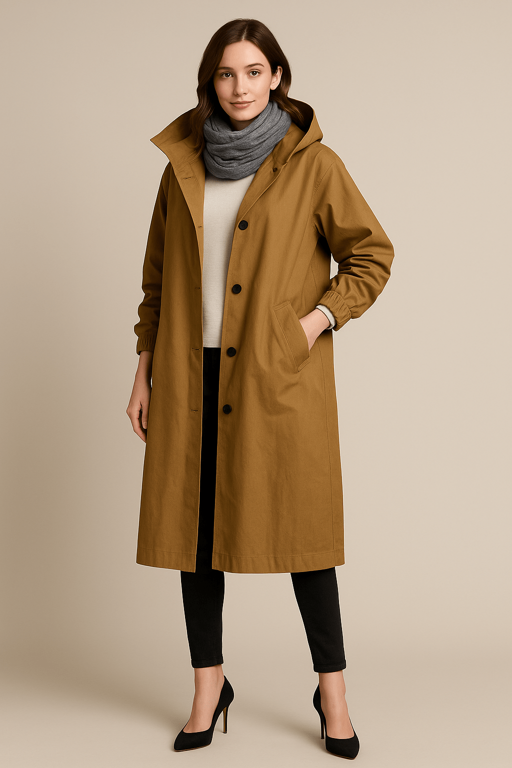 Ruby Trenchcoat met capuchon