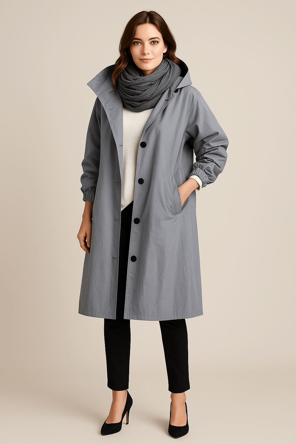 Ruby Trenchcoat met capuchon