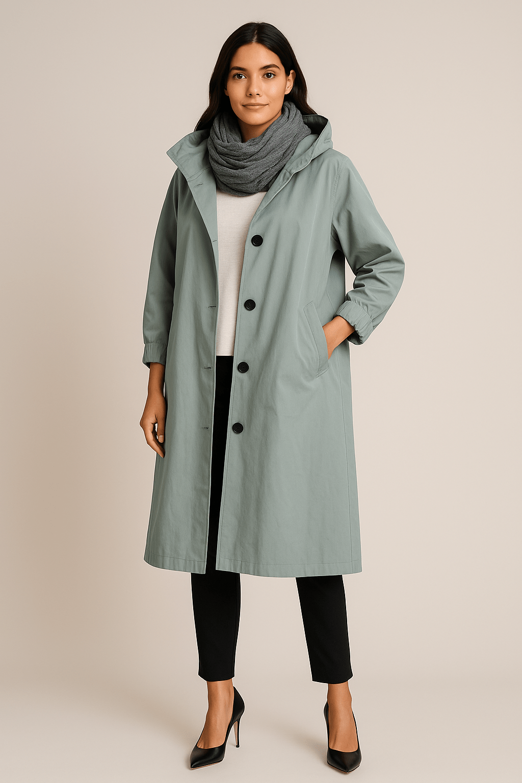 Ruby Trenchcoat met capuchon