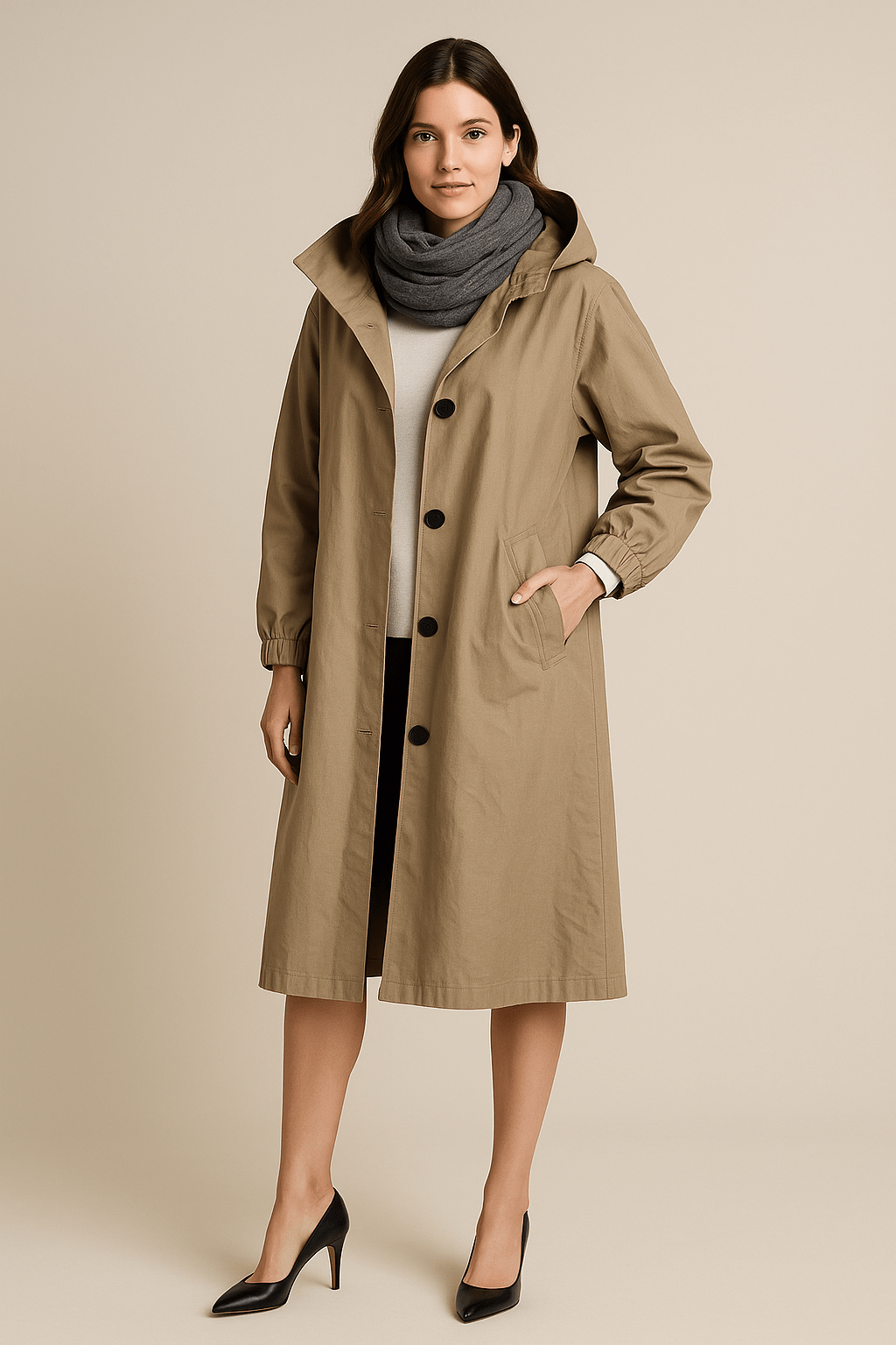 Ruby Trenchcoat met capuchon