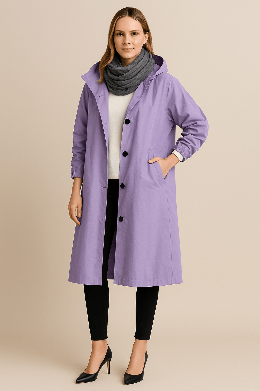 Ruby Trenchcoat met capuchon
