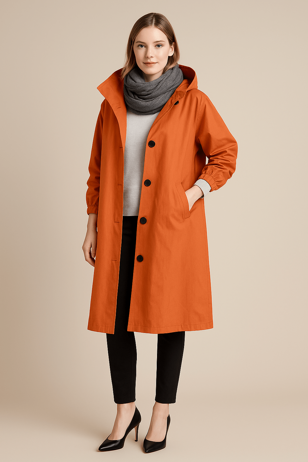 Ruby Trenchcoat met capuchon