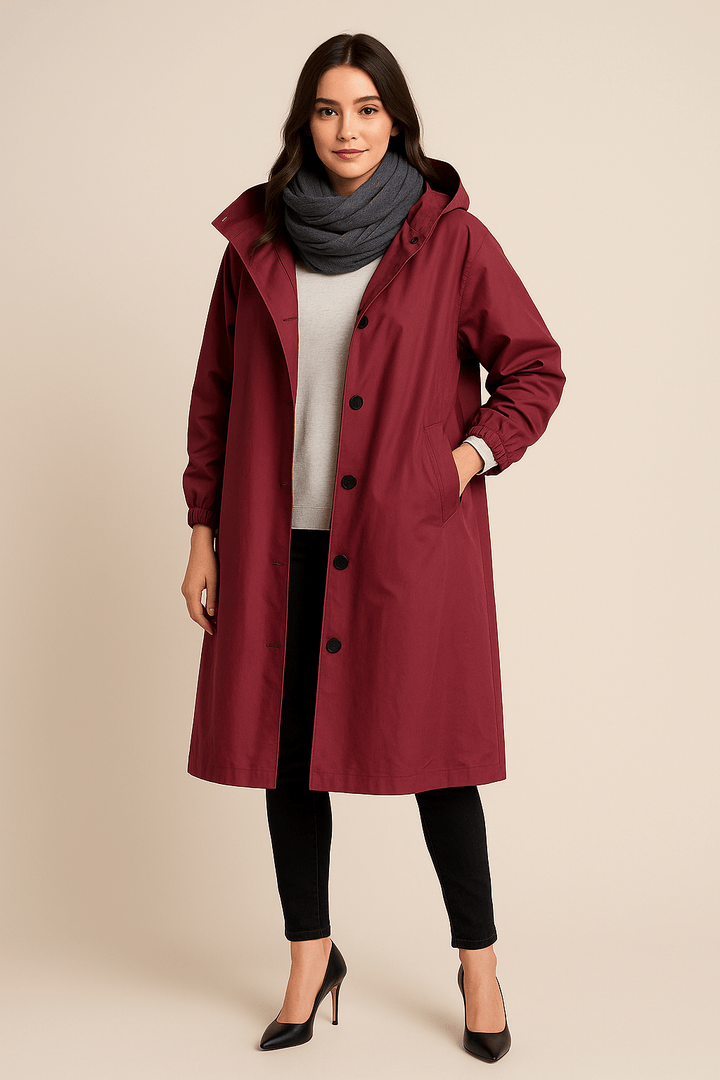 Ruby Trenchcoat met capuchon