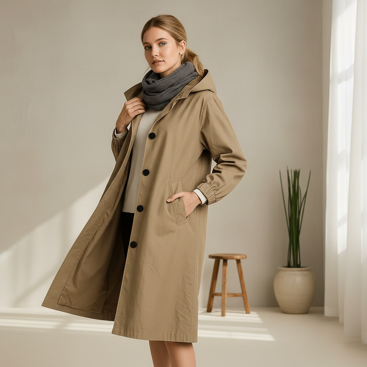 Ruby Trenchcoat met capuchon