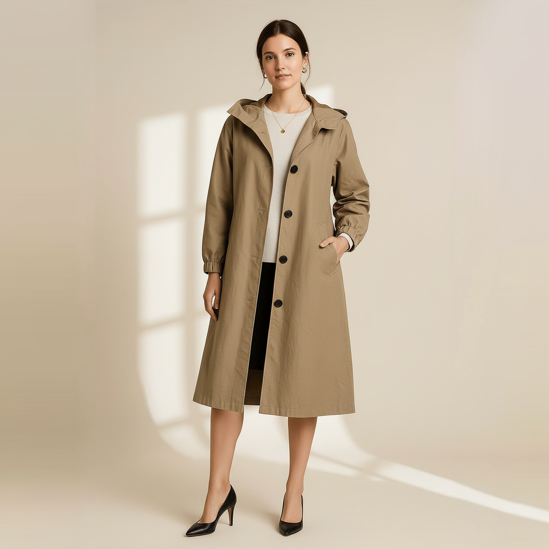 Ruby Trenchcoat met capuchon