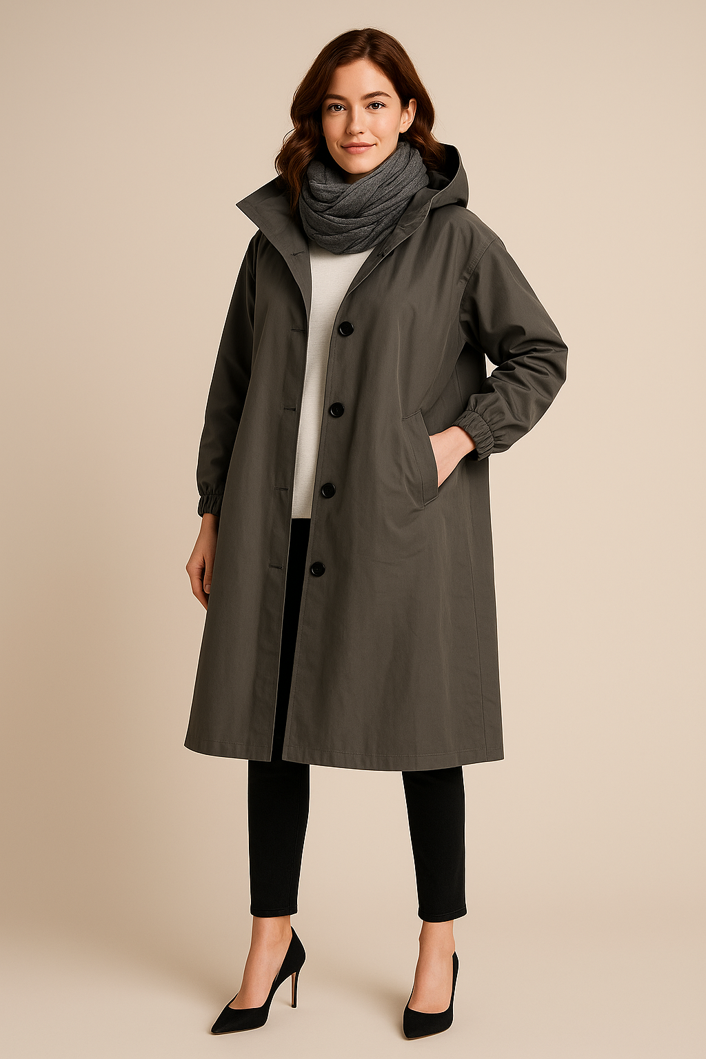 Ruby Trenchcoat met capuchon