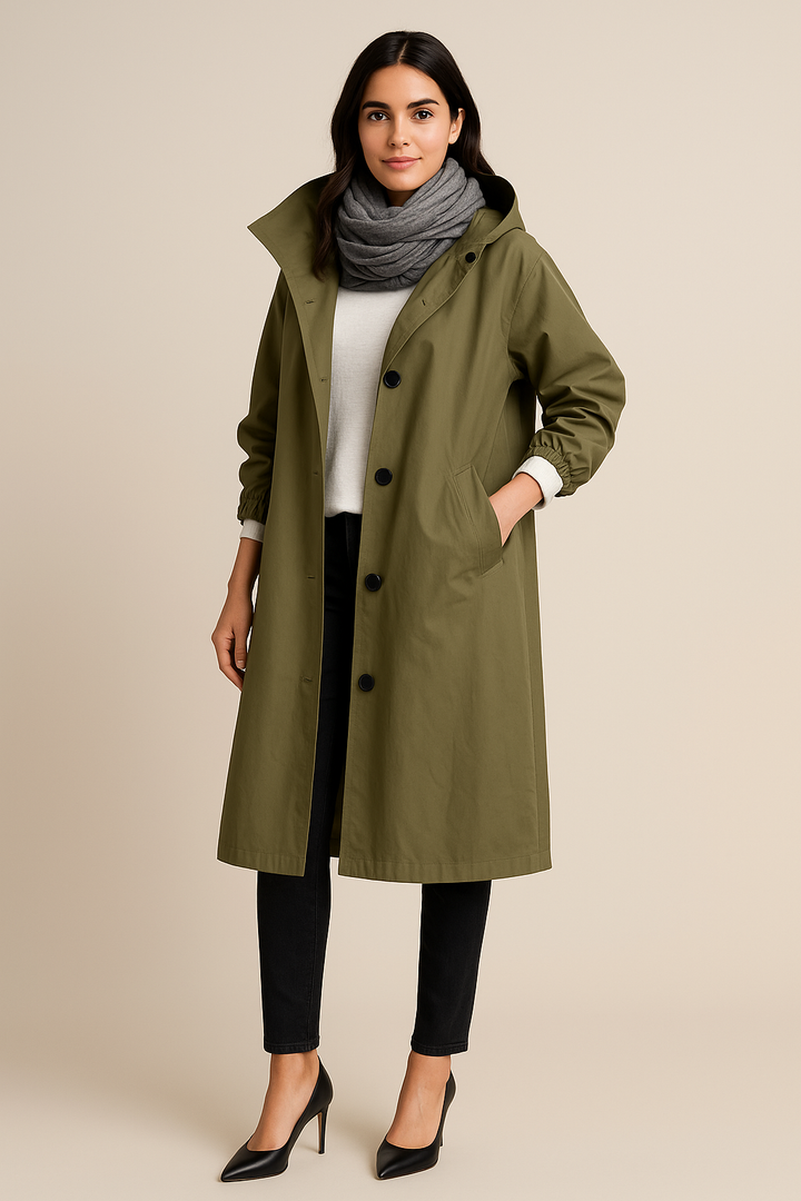 Ruby Trenchcoat met capuchon